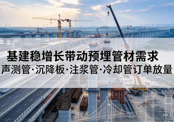 方城基建稳增长带动预埋监测管材需求，声测管、沉降板、注浆管订单持续放量